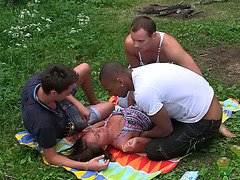 July in gang team fuck sex porn movie filmed in the outdoors