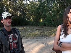 Veronica in pickup porn vid with a hawt slut and a large fucker