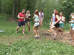 Dominika & Eva Berder & Jenny & Penny & Rita-Moor & Sabrina in real college fucking filmed in the outdoors