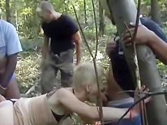 french excited granny team-fucked outdoors