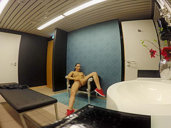 Henessy masturbating in the public washroom