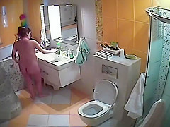 In the WC to clean wife