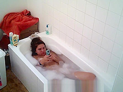 Large tittied college floozy Aylie takes a baths
