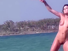 Gals Playing Games at the In Nature's Garb Beach