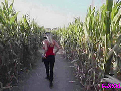 Golden-Haired Flashes In Public Corn Maze Then Takes A Load To Her Face - Pov Non-Professional Pair