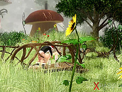 Insane gnome copulates hard a hot fairy outdoor