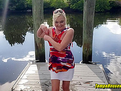 Stripping Full Bare In Public Receives Her a Creampie