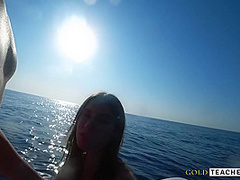 Slutty Student Enticed A Surf Instructor And Gave Him Her Virginity Right In The Sea