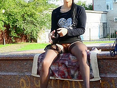 Youthful Mother Demonstrates Publicly Her Natural Love Melons And Masturbates Bawdy Cleft