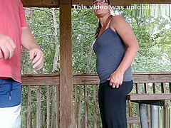 Mother I'd Like To Fuck In Yoga Panties Getting Screwed On Picnic Table - Dont Receive Caught!