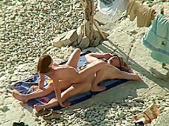 Pair Share Hawt Moments On Public Nudist Beach - Outdoor Voyeur Sex