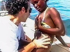 Darksome Bikini Playgirl Public Interracial Banging On A Boat And Beach
