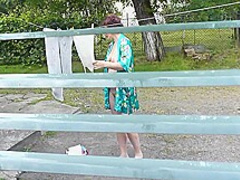 Mother I'd Like To Fuck In Nature's Garb In Public. Voyeur. Frinas Spouse Peeps In Window Like In Abode Yard Her Preggy Sister Dries Garments In Bathrobe No Brassiere And Pants. Public Nudity. Outdoors Pov 11 Min