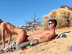 Fucking And Engulfing In The Sand Dunes At The Park