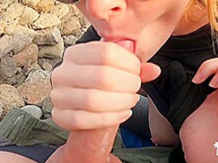 Cum In My Throat - Hawt Risky Public Beach Oral Pleasure On 1St Tinder Date