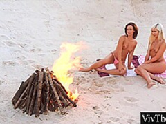 Beach Honeys Receive Sexually Excited And Have A Fun Lesbo Sex With Tracy Lindsay