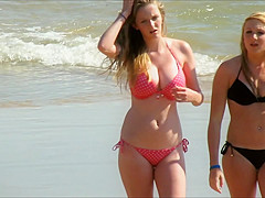 Beach legal age teenagers in bikini