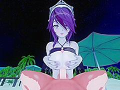 Rosaria Receives Screwed At The Beach From Your Pov - Genshin Impact Anime