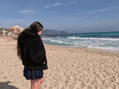 German user copulates legal age teenager wench with sexy boobs on Mallorca