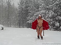 longtoesally outside in snow