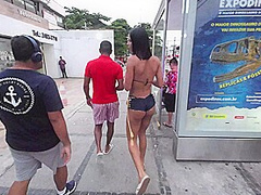 Brazilian "Kendal", Debora Andrade Walks Nearly In Nature's Garb On The