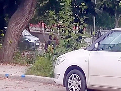 Pair trying to fuck out in the open