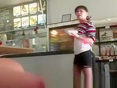 Bakery Flash penis and cum