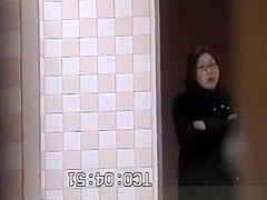 Oriental babes caught in public toilets