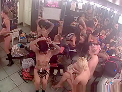 Strippers in change room counting cash