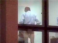 Voyeur noticed a oral-service in a building