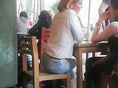 Bare strap in the cafe