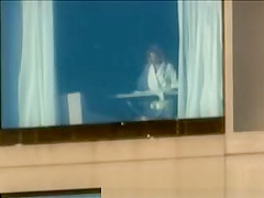Spying hotel room window
