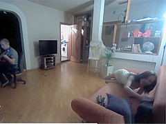 Miniature hotty taking shower