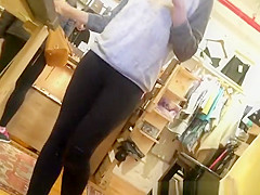 Darksome leggings admirable arse and down blouse