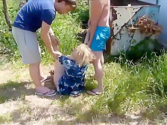 Laughable upskirt view during a wacky prank