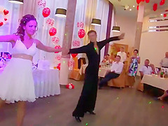 Acrobatic wedding dance discloses pants
