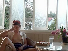 Spying her masturbate on a balcony