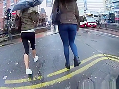 2 women in constricted panties and leggings