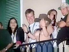 Wild mardi-gras hotties flashing bra buddies