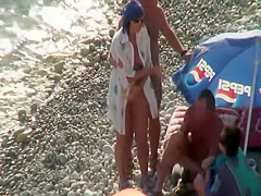 Slit licking on a beach