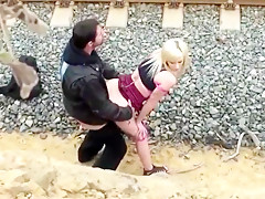 Hawt pair voyeur  hotty with admirable booty and pointer sisters  outdoor fuck