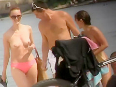 Spying butthole and labia when that babe bows