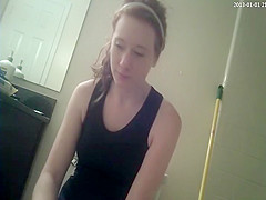 Ginger angel is spied whilst taking a piddle