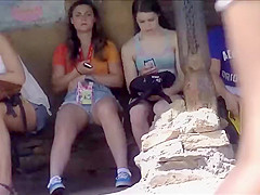 Wonderful bulge in sexy angel's shorts