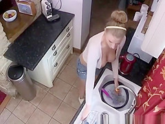 Golden-Haired large whoppers hanging and bouncing