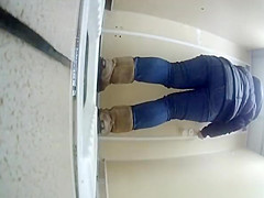 Legal Age Teenager in jeans caught peeing