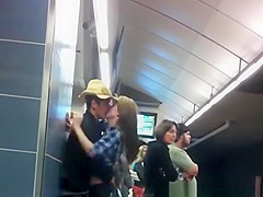 Excited blond hottie making out