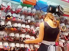 Cutie with a bend costume upskirted