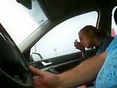 Car oral pleasure ends with CIM and spitting