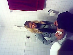 Hawt golden-haired peeing on hidden web camera